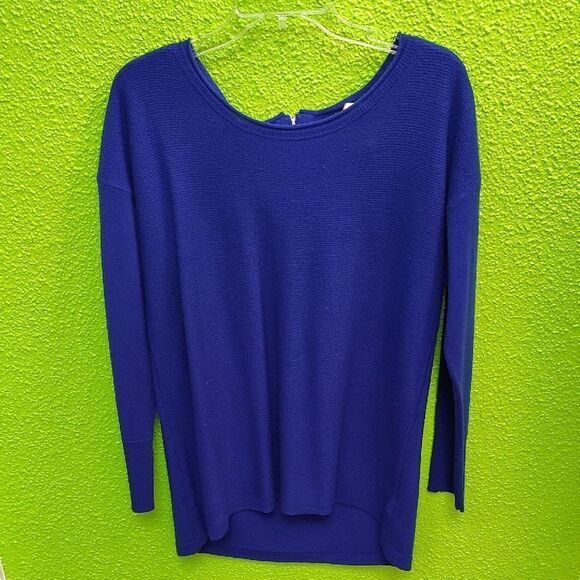 Cynthia Rowley Blue Crew Neck Sweater Relaxed Fit - Picture 1 of 3